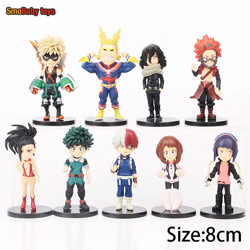 

9 шт./компл. фигурки героев мультфильма «Моя геройская Академия», аниме, фигурки, игрушки, ПВХ модели, куклы, украшения для детей, подарки на д...