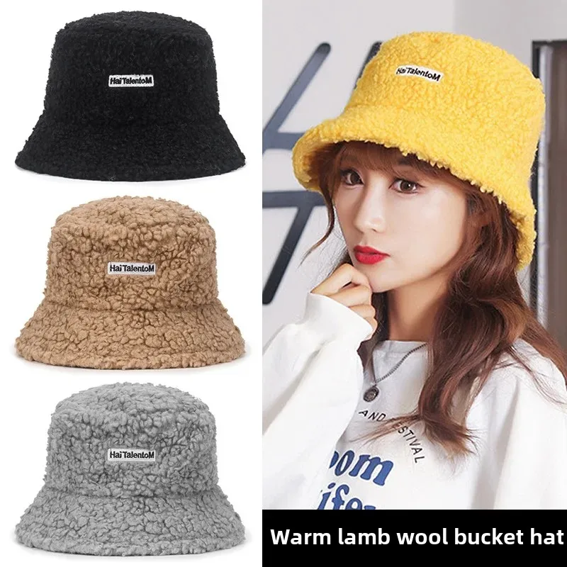 Женская рыболовная шапка из овечьей шерсти с вышивкой осенне-зимняя однотонная