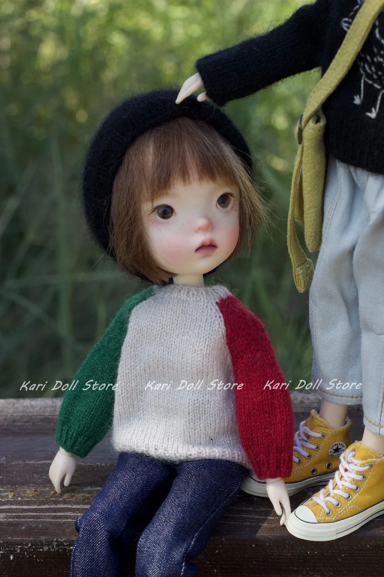 Kari Doll Одежда и юбки платье ручной работы вышивка красный зеленый контрастный