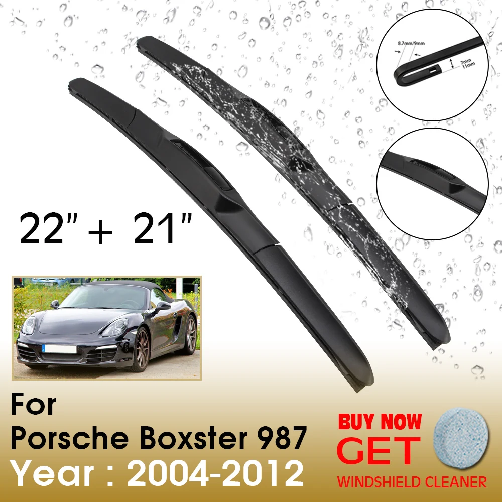 

Car Wiper Blade For Porsche Boxster 987 22"+21" 2004-2012 Front Window Washer Windscreen Windshield Wipers Blades Accessories