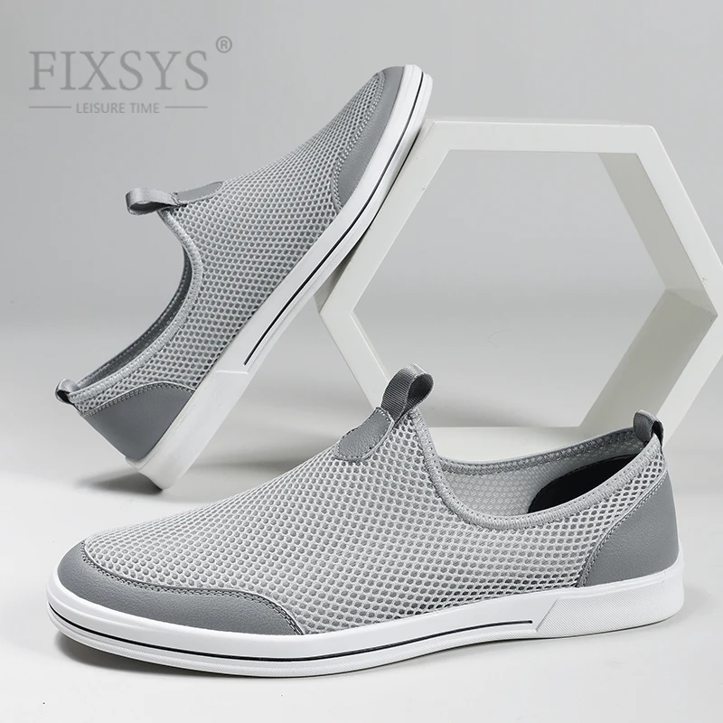 

Кроссовки FIXSYS мужские сетчатые, дышащие, Повседневная Уличная спортивная обувь, ажурные, ручная работа, прогулочные лоферы, летние