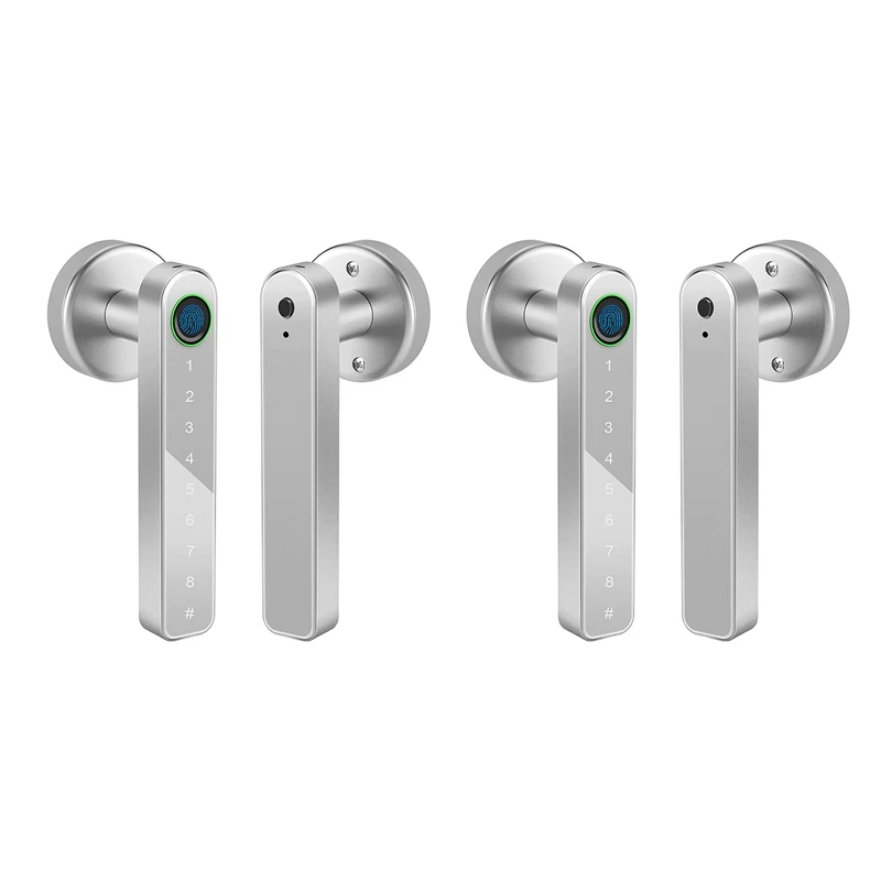 

2X Smart Fingerprint Door Lock , Biometric Door Lock With Handle, Keyless Entry Door Lock With Keypad