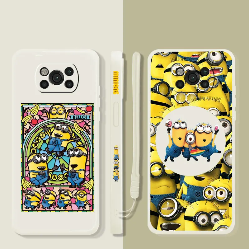 

Liquid Case For Xiaomi POCO X3 X4 NFC M3 M4 Pro F3 GT for Mi 11 11T 10S 10T 10 9 SE 8 6 Many Minions Mural Bob Stuart Kevin