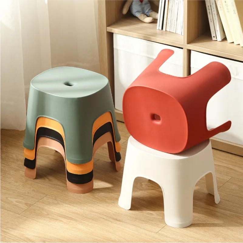 Home Bathroom In A Row Stool Bathroom Stool Stool Thick Plastic Stool Square Stool Small Bench Adults Children