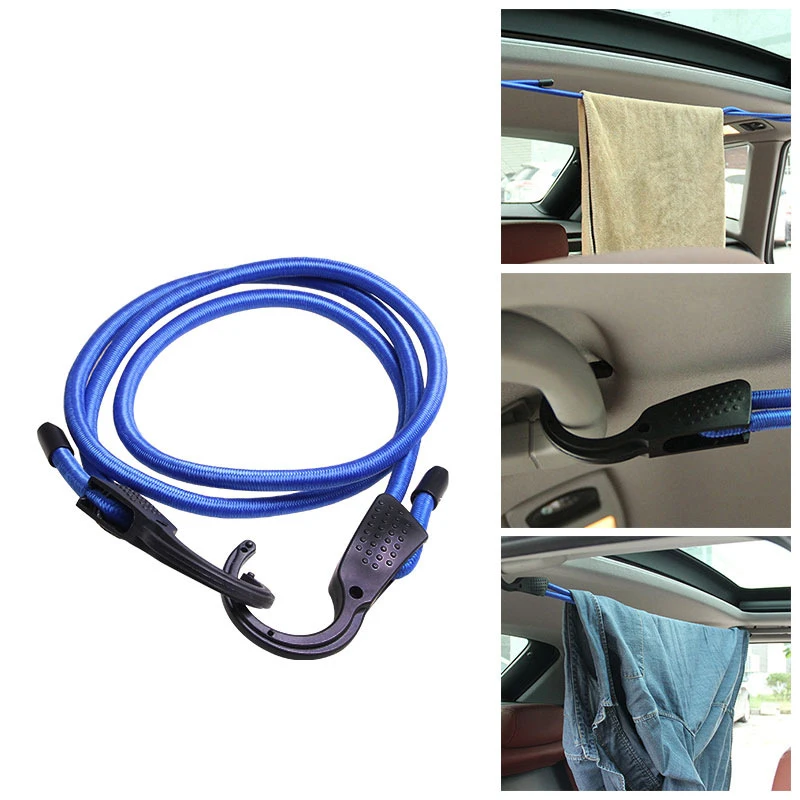 

1.5M Blue Elastic Strap Adjustable Tension Belt Car Clothesline Hook Cargo Luggage Lashing Buckle Rope For Motorcycle Travel