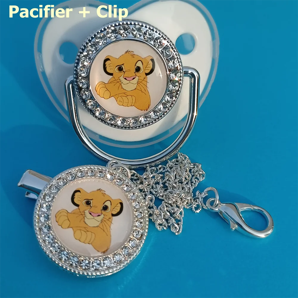 

Disney Baby Deluxe Pacifier with Pacifier Clip Silicone Free BPA 0-18 Months Newborn Baby Shower Bling Dummy Holder Pacifier