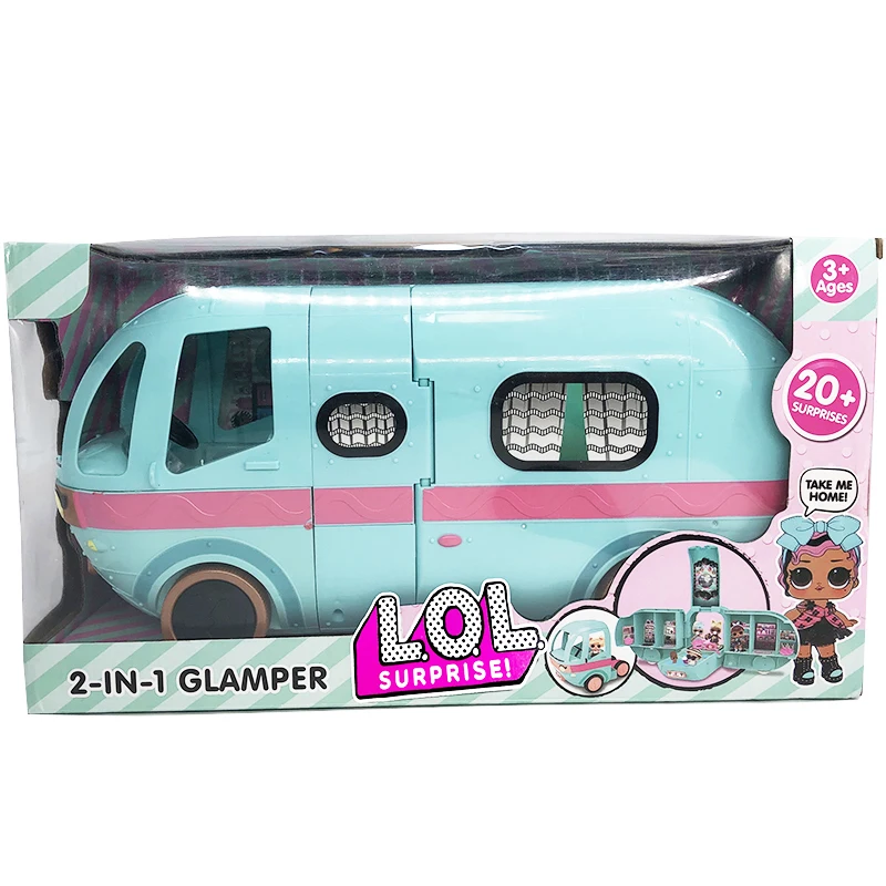 

LOL Surprise Dolls Toys 2 In 1 Caravan Ice Cream Car Airplane Bus Girls Play House Toys for Children Birthday Christmas Gifts