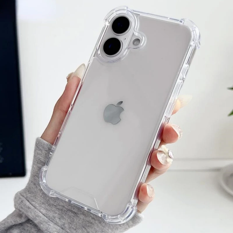 Прозрачный ударопрочный чехол для телефона iPhone 16 15 14 13 12 11 Pro Max 8 7 Plus X XR XS жесткий
