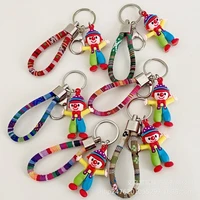 cartoon cute clown keychains women girls charm bags funny key chain accessories pendant car new key ring men backpack pendant