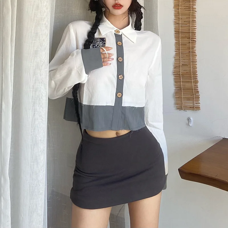 

Женский кардиган с длинными рукавами, однотонный Свободный кардиган с воротником до пупка, осень