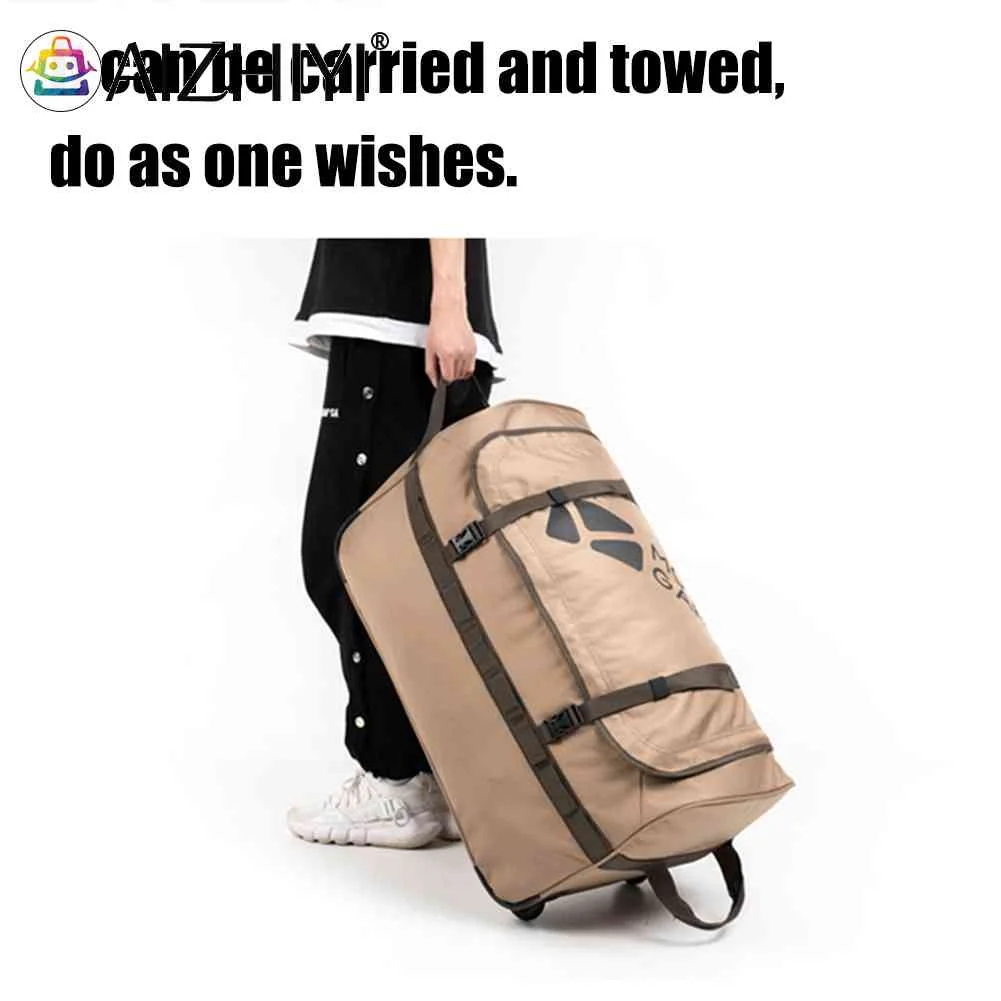 

80L/110L Camping Equipment Storage Bag Polyester Portable Foldable Tugboat Bag Large Space Tear Resistance Outdoor Luggage Case