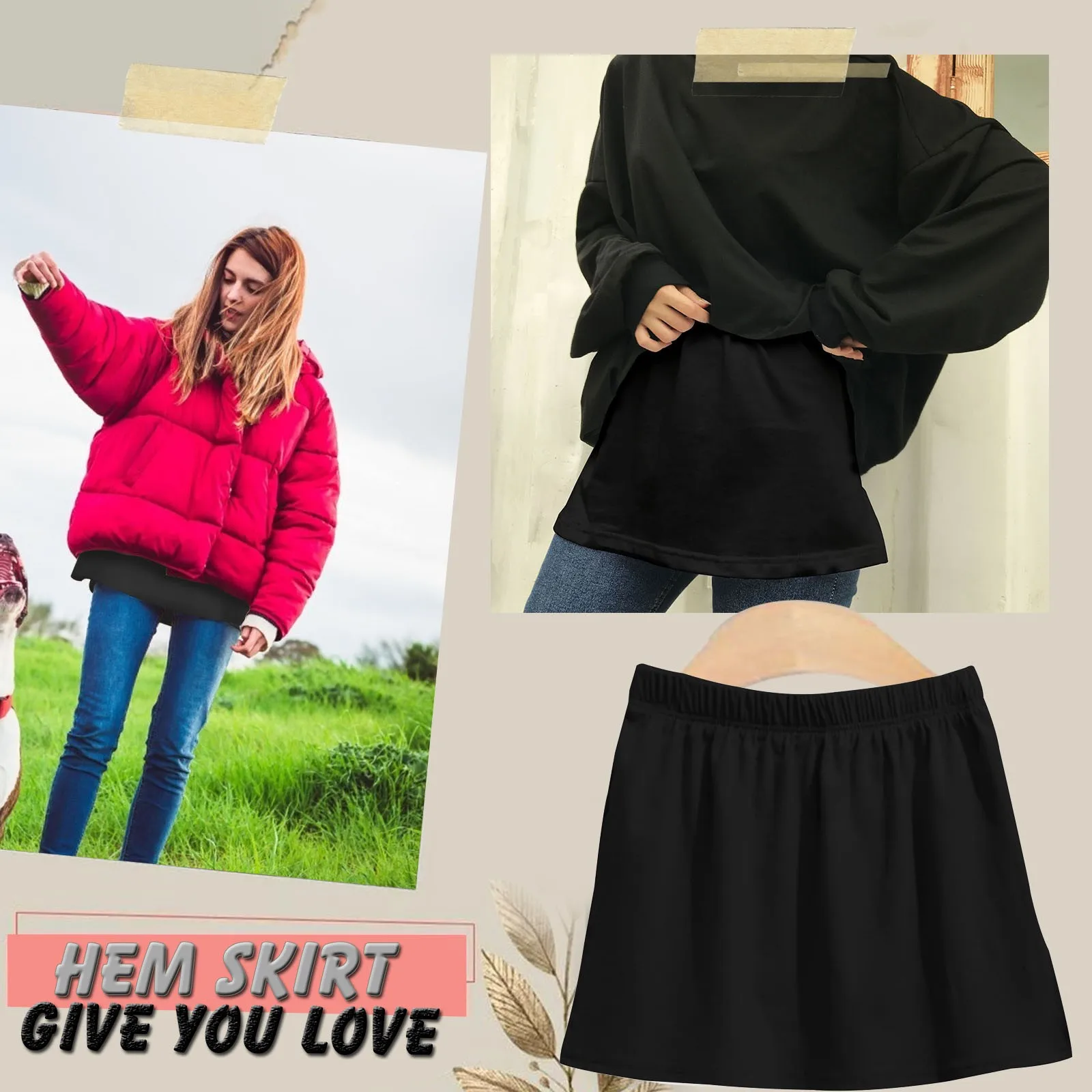 

All-match The With Female In Sweatshirt Skirt Base Skirt Hem Short Skirt
