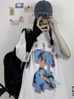 deeptown harajuku anime t shirt summer kawaii cartoon print short sleeve japanese girl graphic tees shirt y2k top women fashion