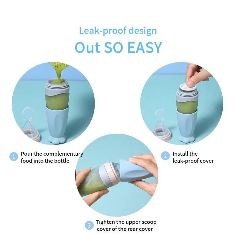 Сжималка для кормления младенцев детская силиконовая ложка овощей фруктов риса