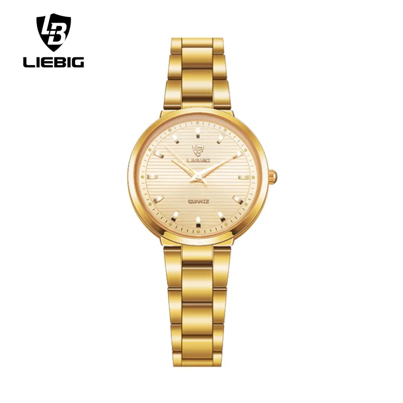 

LIEBIG Luxury Golden Quartz Wristwatch For Women Fashion Stainless Steel Bracelet Watches Female Ladies Clock Relogio Feminino