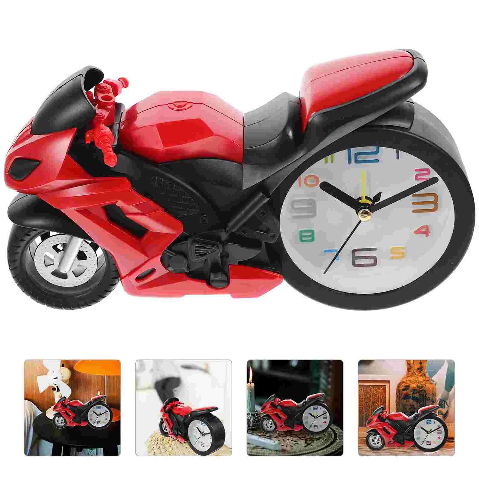 

Children's Alarm Clock Ornaments Motorcycle Household Motorbike Lifelike Small Movement Decoration