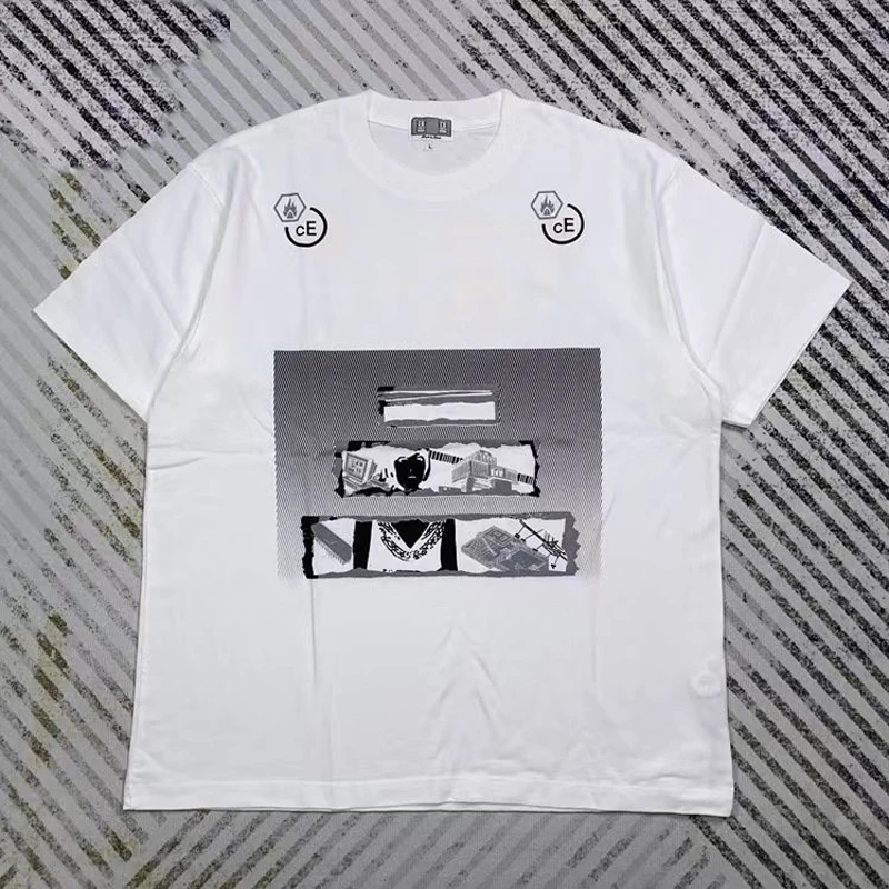 Cav Empt брандмауэр киберпанк пламя комикс Футболка с принтом свободный хлопок