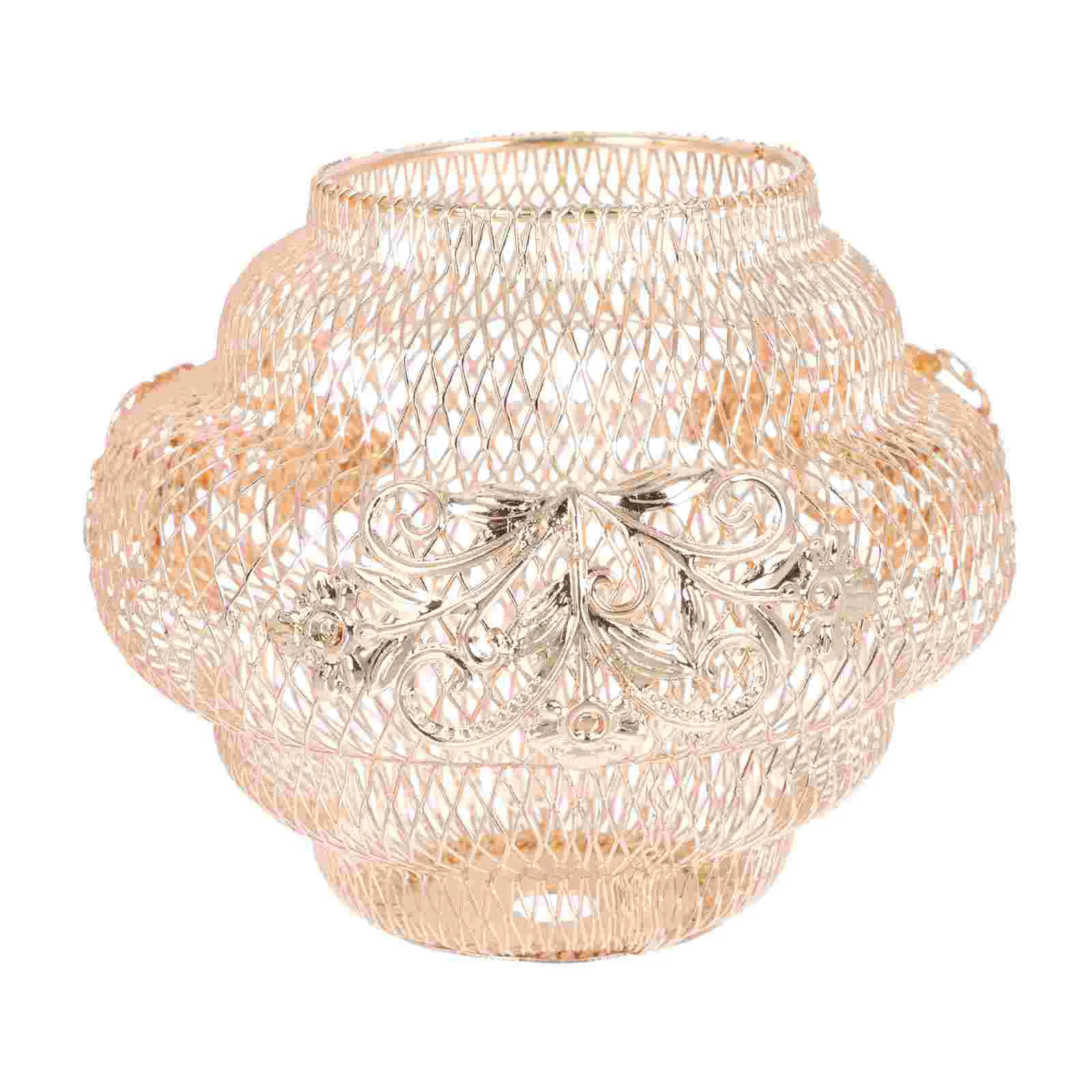 

1Pc Decorative Iron Craft Lampshade Light Cover Hollow-out Light Cover Golden