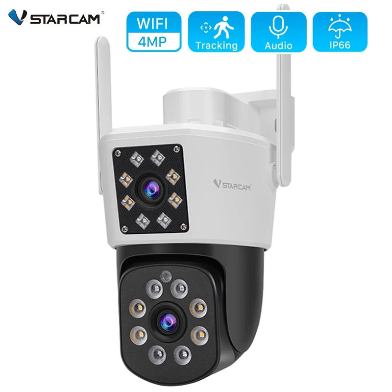 Vstarcam 4MP PTZ Wifi Camera with Dual Screen Outdoor Security Camera1080P Security Protection CCTV Video Surveillance IP Camera