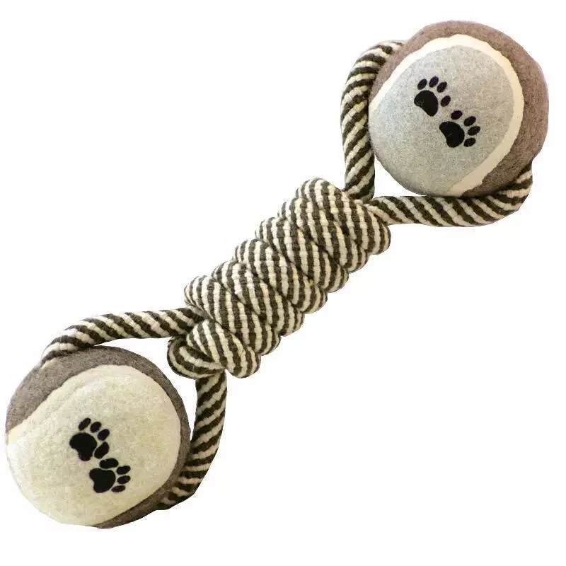 

Pets Chew Toy Cotton Rope Tennis Dumbbell Rubbertoy Ball Medium Large Dog Interactive Training Molar Teeth Cleaning Pet Supplies