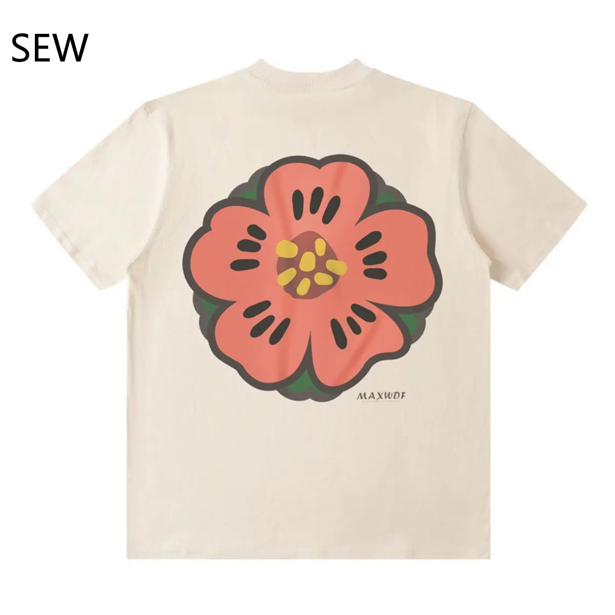 

Футболка Y2K мужская с цветочным принтом, свободная рубашка из чистого хлопка с короткими рукавами, в американском стиле