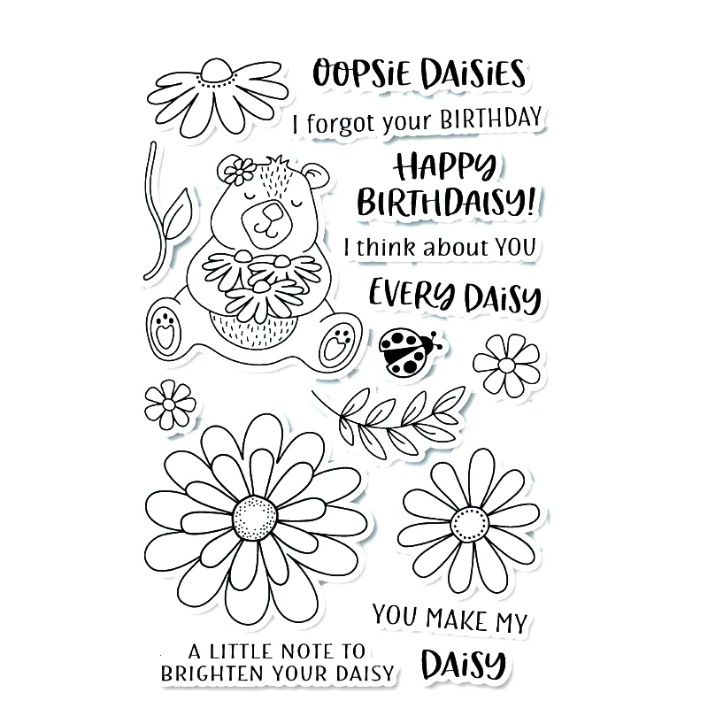 Новое поступление Oopsie маргаритки прозрачные штампы Сделай Сам силиконовые уплотнения для скрапбукинга/изготовления открыток/Декор для фотоальбома прозрачные штампы
