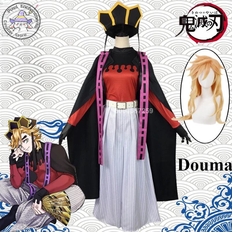Фото Kimetsu No Yaiba Аниме Demon Doma Douma Косплей Костюм Двенадцать Кидзуки Верхний Ранг Два Ролевых Игры Парик Фанат Наборы Наряд для Мужчин Женщин №1