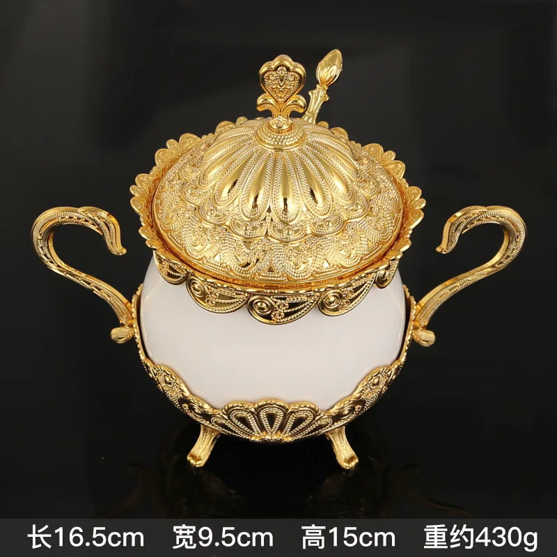 Европа Золотой/Серебряный Металл + керамический чай/кофе/сахар контейнеры для