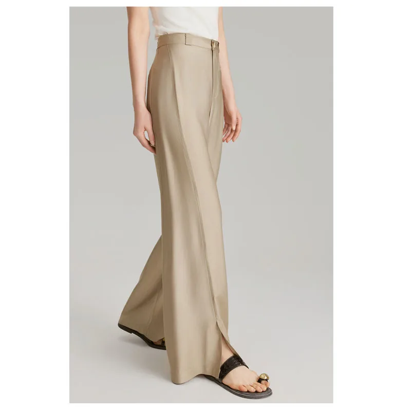 Женские прямые атласные брюки светильник Luxury триацетатные розовые