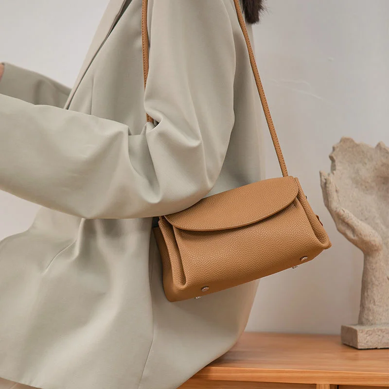 

Leather Bag Women's 2022 New Fashion Versatile High-level Sense First Layer Leather Shoulder Bag Niche Design Underarm Bag