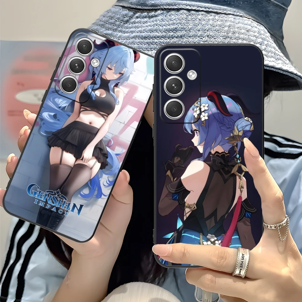 Чехол Genshin Impact Ganyu мобильный телефон для Samsung Galaxy S24 S23 S22 S21 S20 S10 S9 Plus FE Ultra Lite черный