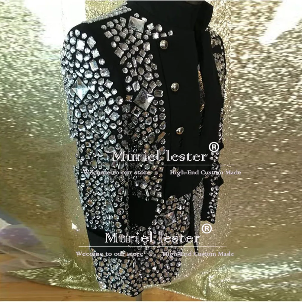 Блестящие бриллиантовые кристаллы бисерные костюмы мужские деловые для