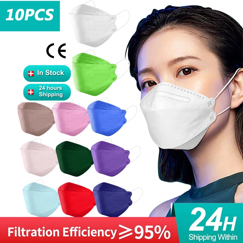 

10 шт., многоразовые маски для лица FFP2, с фильтром