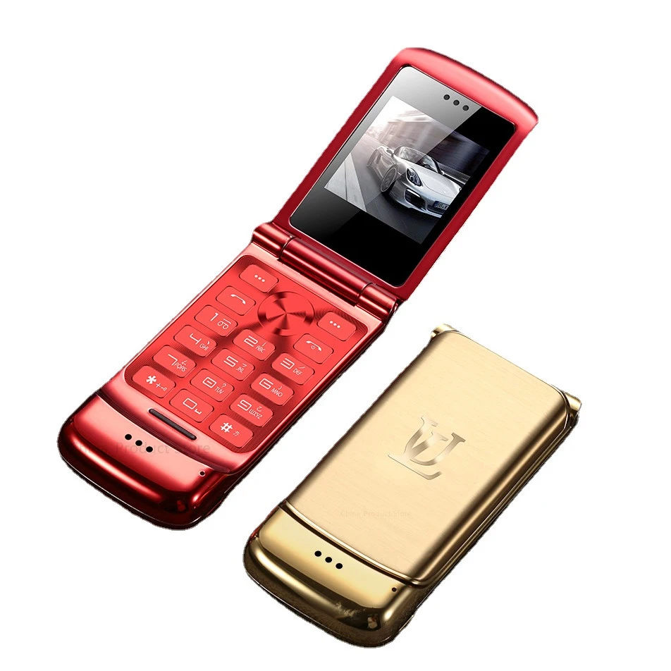 Фото Роскошный раскладной мини-телефон-раскладушка Ulcool V9 металлический дизайн 1 54