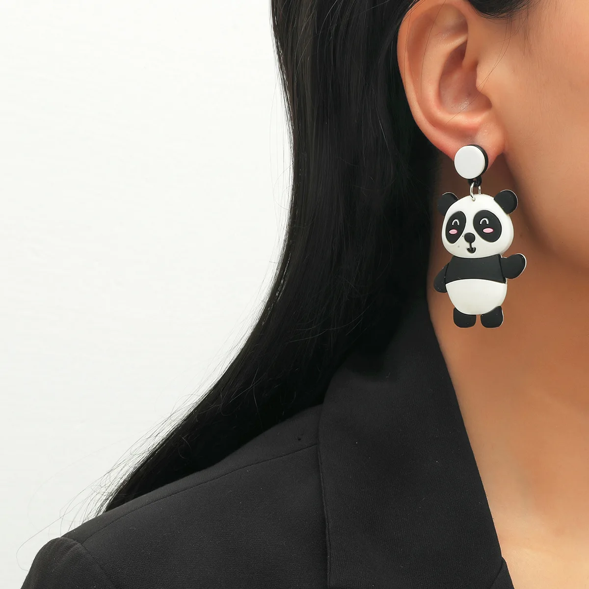 

Korean Fashion Cute Panda Acrylic Earrings for Women Creative Funny Panda Stud Earrings Dangle Personality Women Jewelry Party