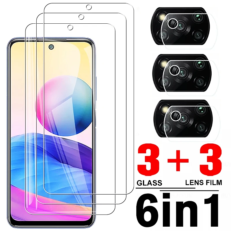 

6in1 Tempered Glass For Poco X3 Pro NFC F2 F3 M3 M4 GT Screen Protector For Xiaomi Redmi Note 11 11S 10 9 9S 8 8T Pro 5G Glass