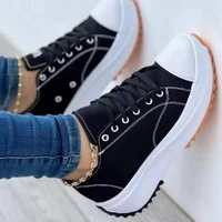 2022 woman platform sneakers new women canvas casual tennis ladies shoes chunky sneakers lace up shoe plus size zapatillas mujer