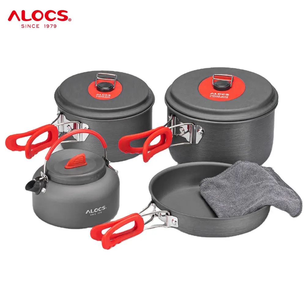 

Набор посуды для кемпинга Alocs CW- C06S, комплект из 7 складных сковородок для пикника, чайник для летающих блюд, кастрюля, сковорода для приготовления пищи на 2-4 человек