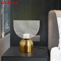 oufula nordic table lamp contemporary simple creative glass desk home decorative led light