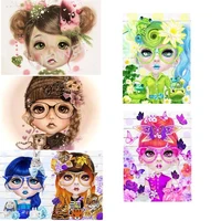 new full square round drill colorful portrait girl mosaic pictures of rhinestone 5d diy diamond painting embroidery home decor