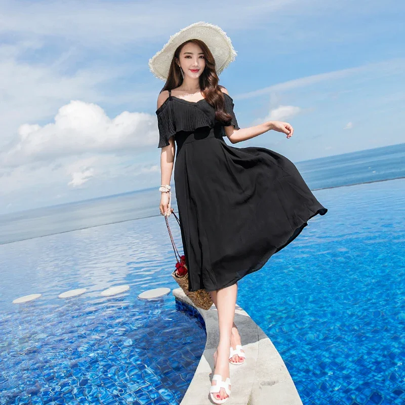 Женские платья большого размера лето красный шифон Boho Midi 2019 элегантный женский