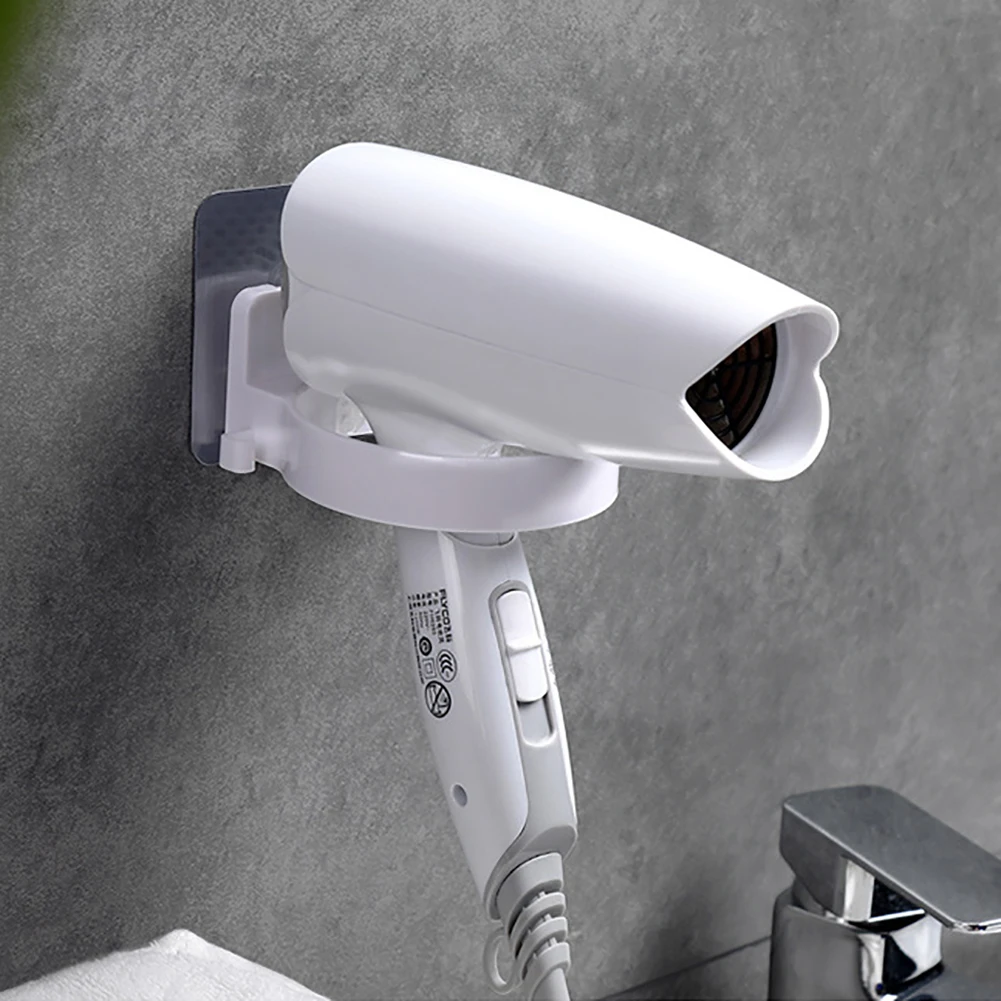 

High Quality Wall Mounted Hair Dryer Storage Organizer For Hair Dryer Rack Bathroom Shelf ABS Bathroom Accessories Dryer Holder