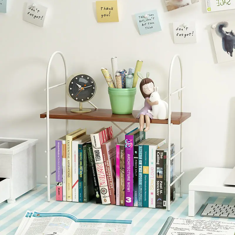 

1/2 Layers Desktop Bookshelf Desk Organizer Book Magazine Stand Shelf Rack Bookcase Stationery Storage Holder Office Accessories