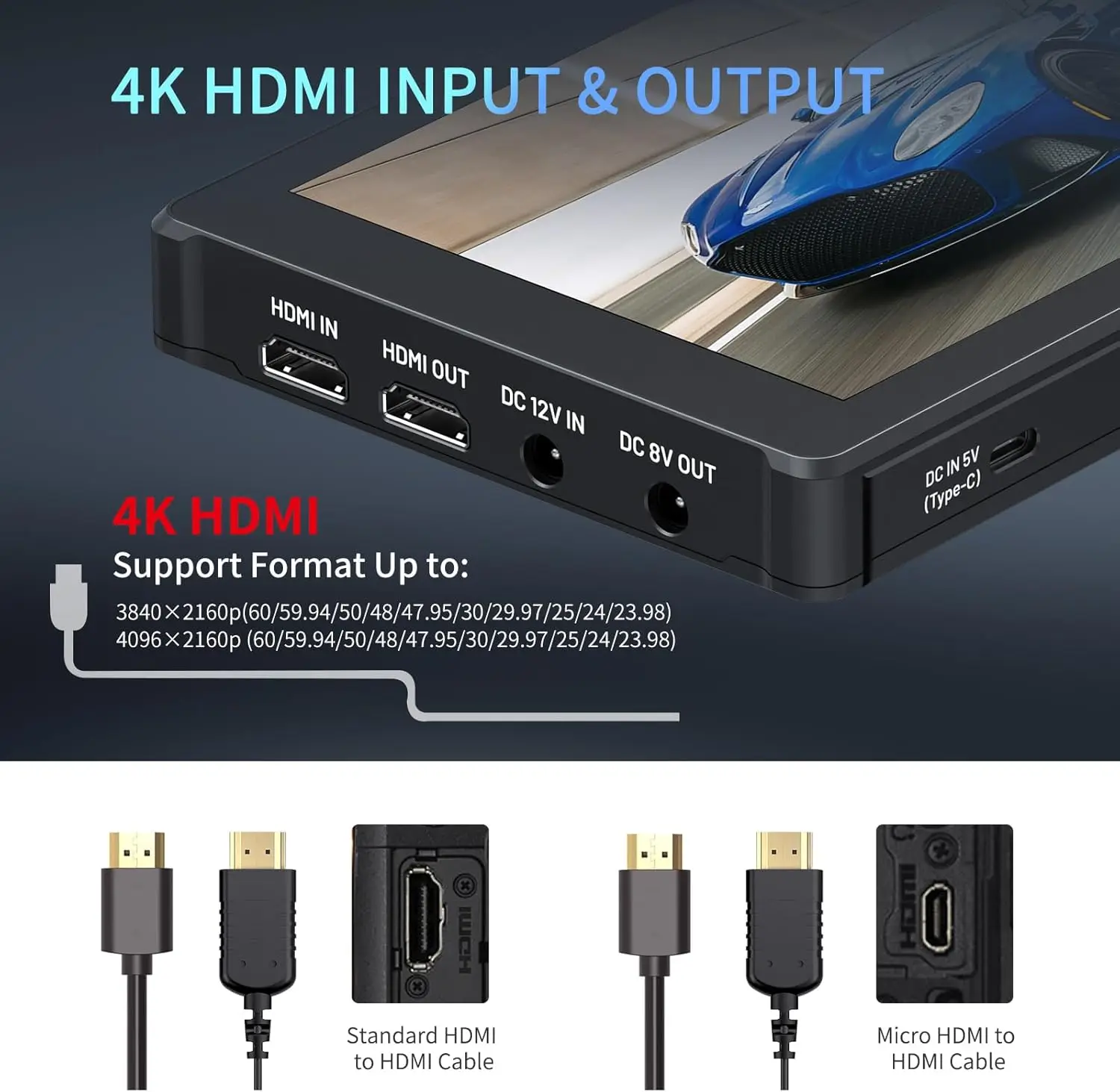 Фото FEELWORLD F7 Plus 1200nit 7-дюймовый сенсорный монитор для камеры с высокой яркостью и четким изображением при дневной светоте, разрешение 1920 x 1200 №3