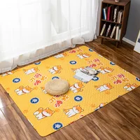 Dog Mat Reusable Pee Pads Puppy Kennel Crate Mats Cute Shiba Inu Design Pure Cotton Washable Non Slip Cat Pet Mats for Floors