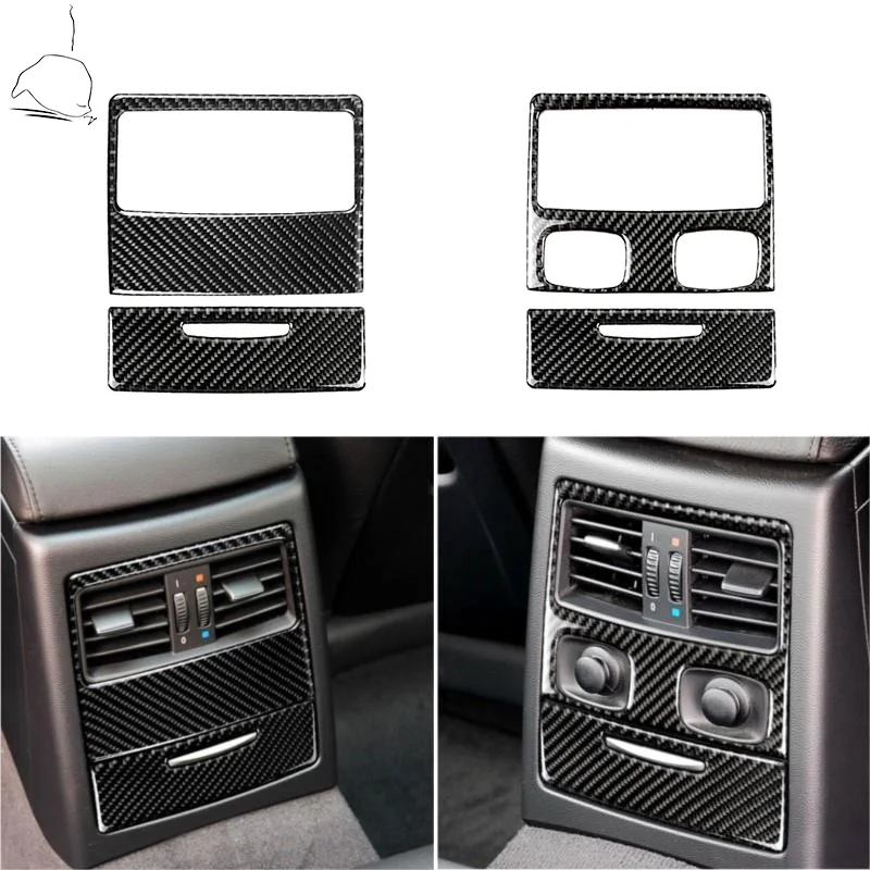 

For BMW 3 Series E90 E92 2005-2012 Carbon Fiber Rear Air Conditioning Control Panel AC Outlet Vent Cover Sticker Car Accessories