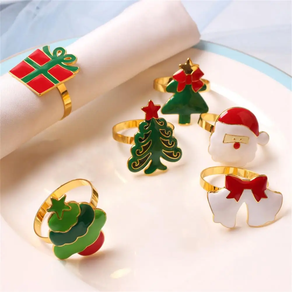 

2Pcs Napkin Buttons Decorative Reusable Christmas Napkin Ring Holders Dining Room Decor Daily Use
