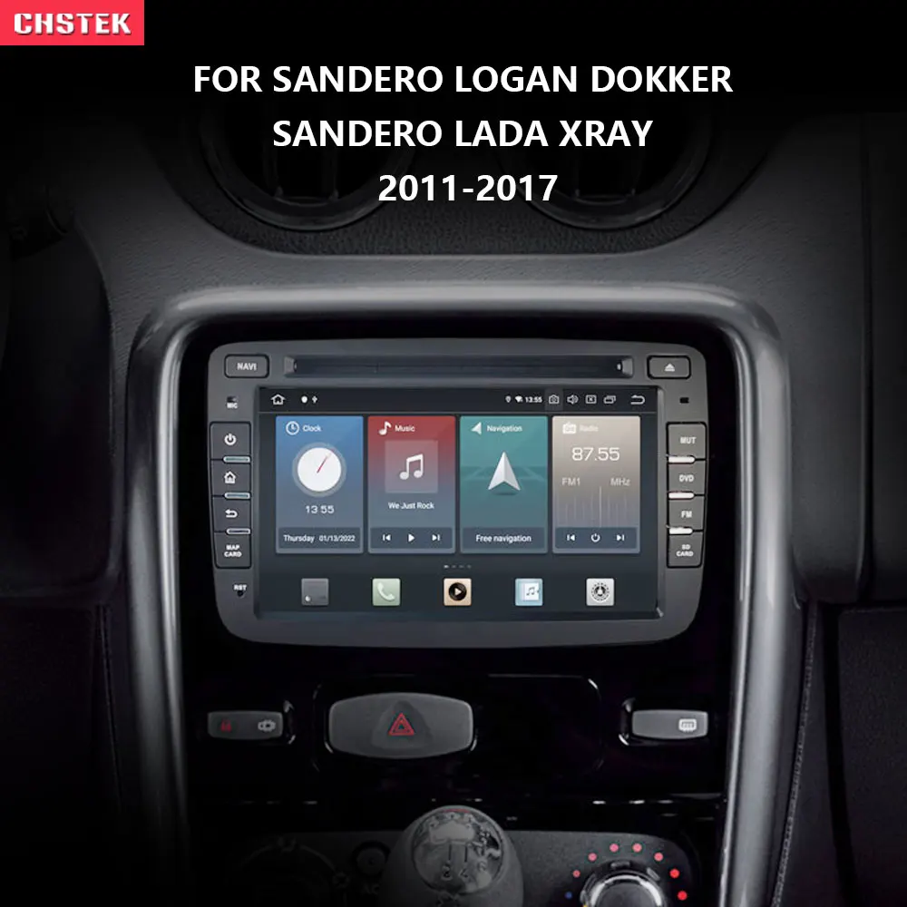 

CHSTEK Qualcomm 8Core 8G+128G Android 11 Car DVD For Sandero Logan Dokker Sandero Lada Xray 2 2011-2017 CarPlay Auto Stereo GPS