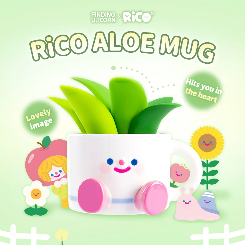 Finding Unicorn RiCO Aloe Mug Birthday Gift Cute Accessories Ceramic Mug Milk Oatmeal Mug ornament Kid