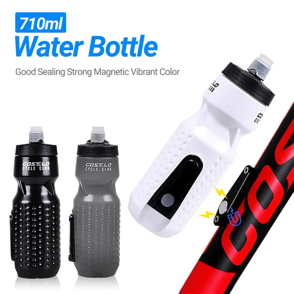 

710ml Water Bottle Good Sealing Sports Bottles Strong Magnetic Vibrant Color Bicycle Riding Water Bottle For Cycling